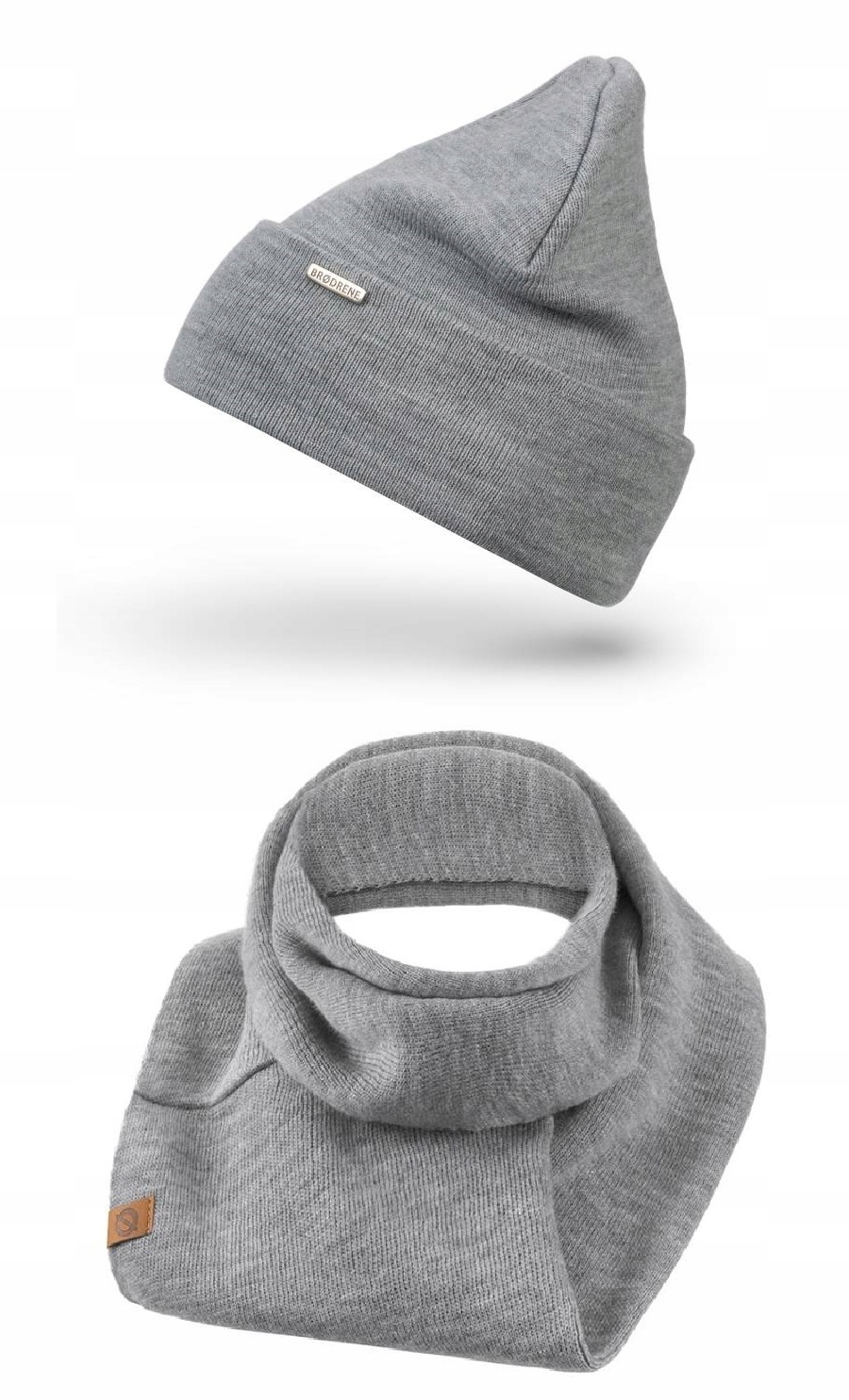 

Szary Komplet Damski Czapka Zimowa Komin Tunel