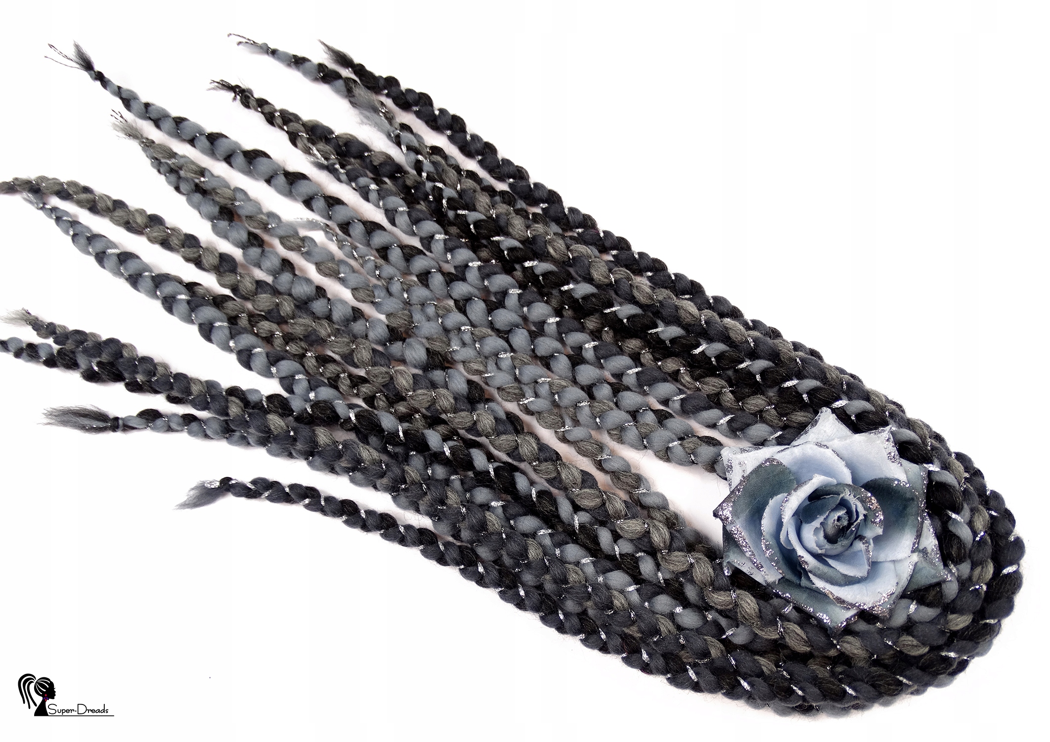 Vlněné copánky Opakovaně Použitelné Handmade, šedé, Šedý Soul, 10 kusů