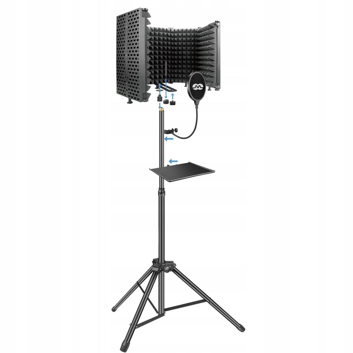 Držák na podlahový stativ s ramenem pro mikrofon Mozos Mshield-cabin-set