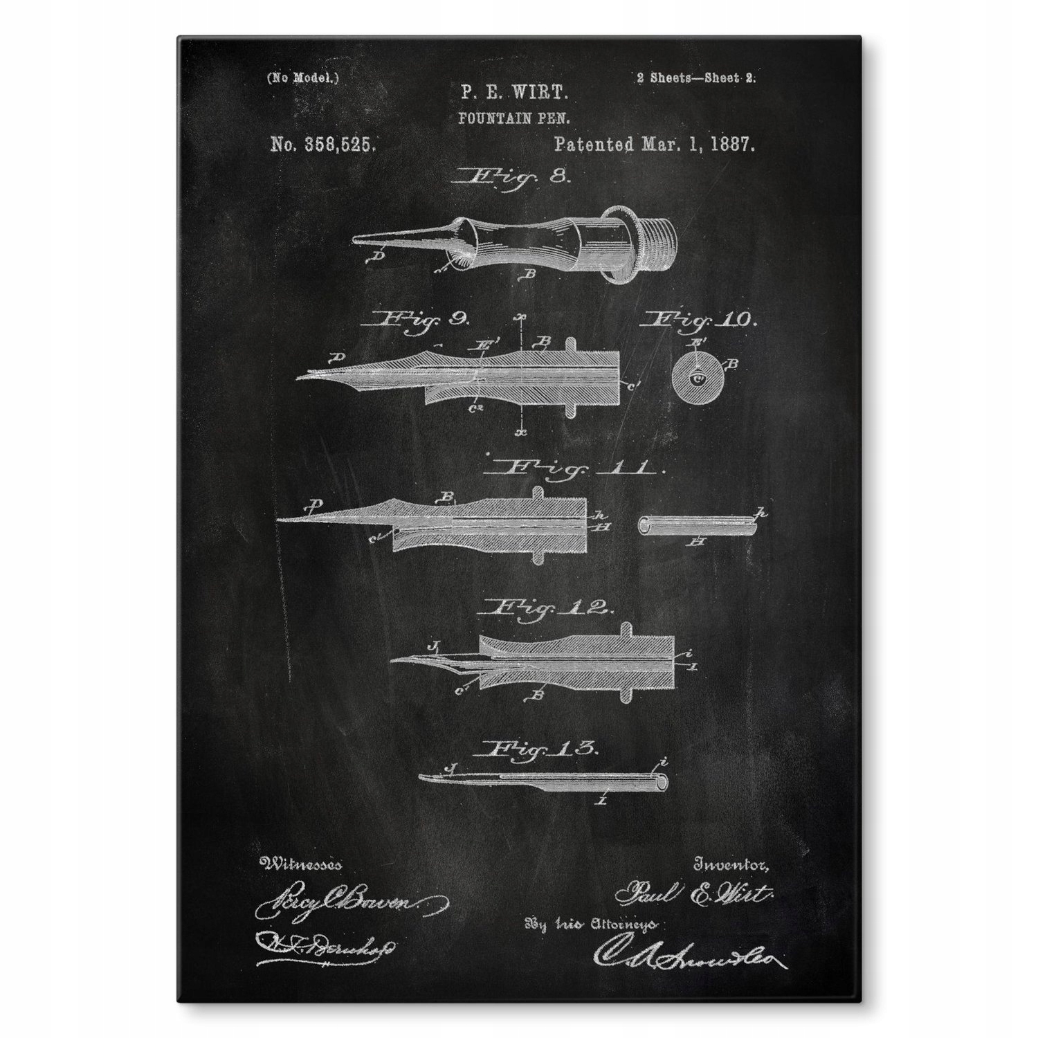 Kovový plakát Plnicí pero S