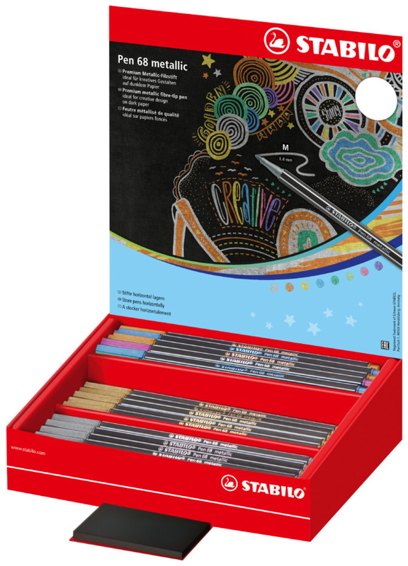 Kreativní Fixy Barevná Sada 60 Kusů Metalických na displeji Stabilo