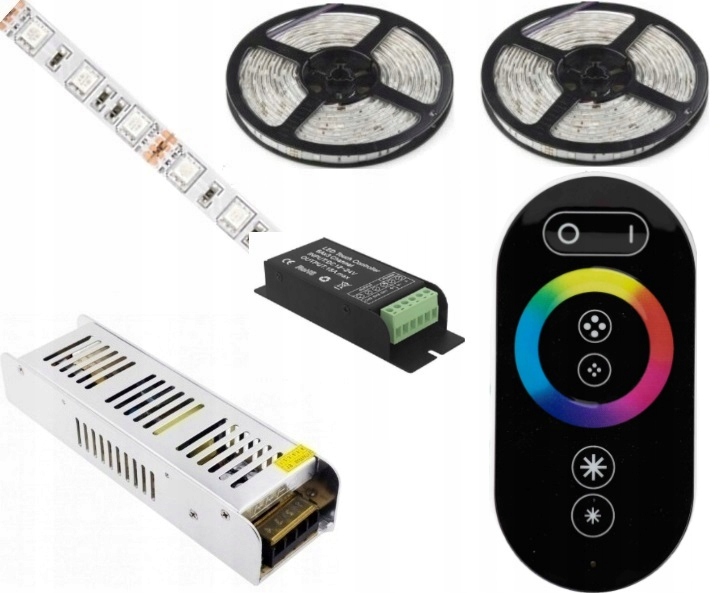 

Zestaw 16m Tasma Led Rgb 5050 Pilot Rf Dotyk Zasil