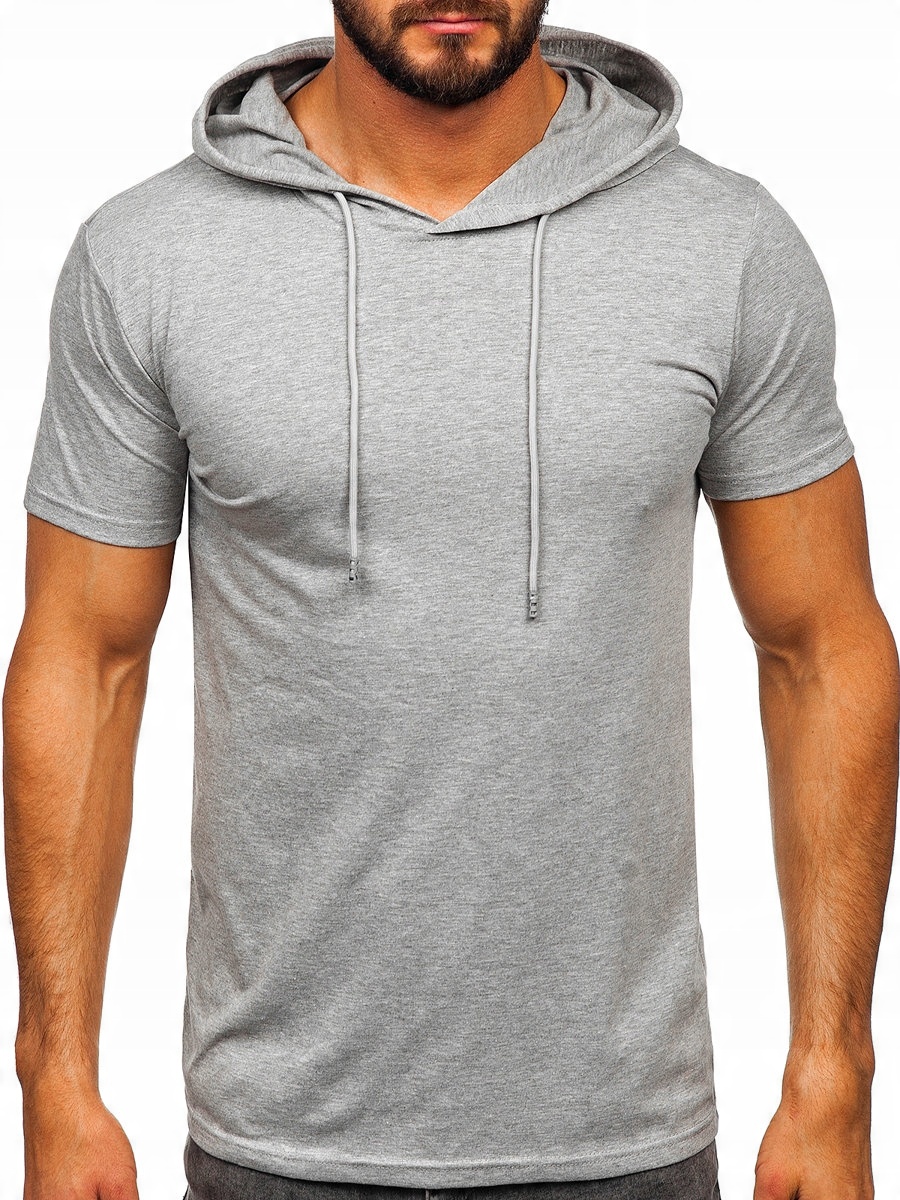 

T-shirt Koszulka Z Kapturem Szara 8T957 Denley_m