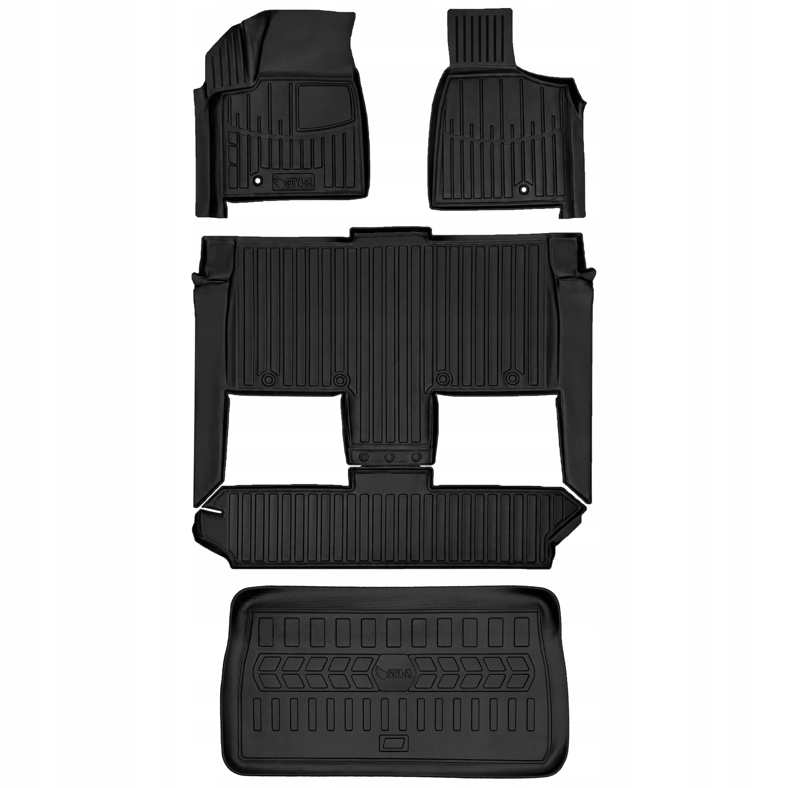 Zestaw mata gumowa i dywaniki Chrysler Grand Voyager 5 Rt (2008-201=>