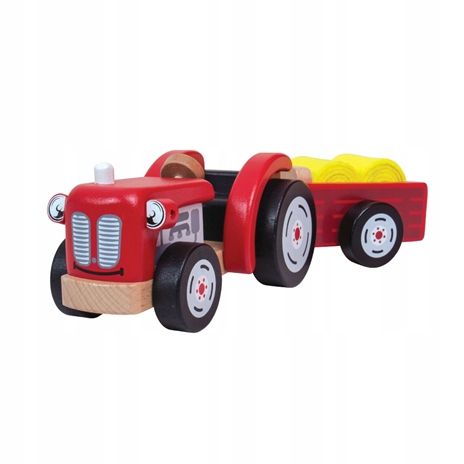 Tidlo: drewniany traktor z przyczepą T0502
