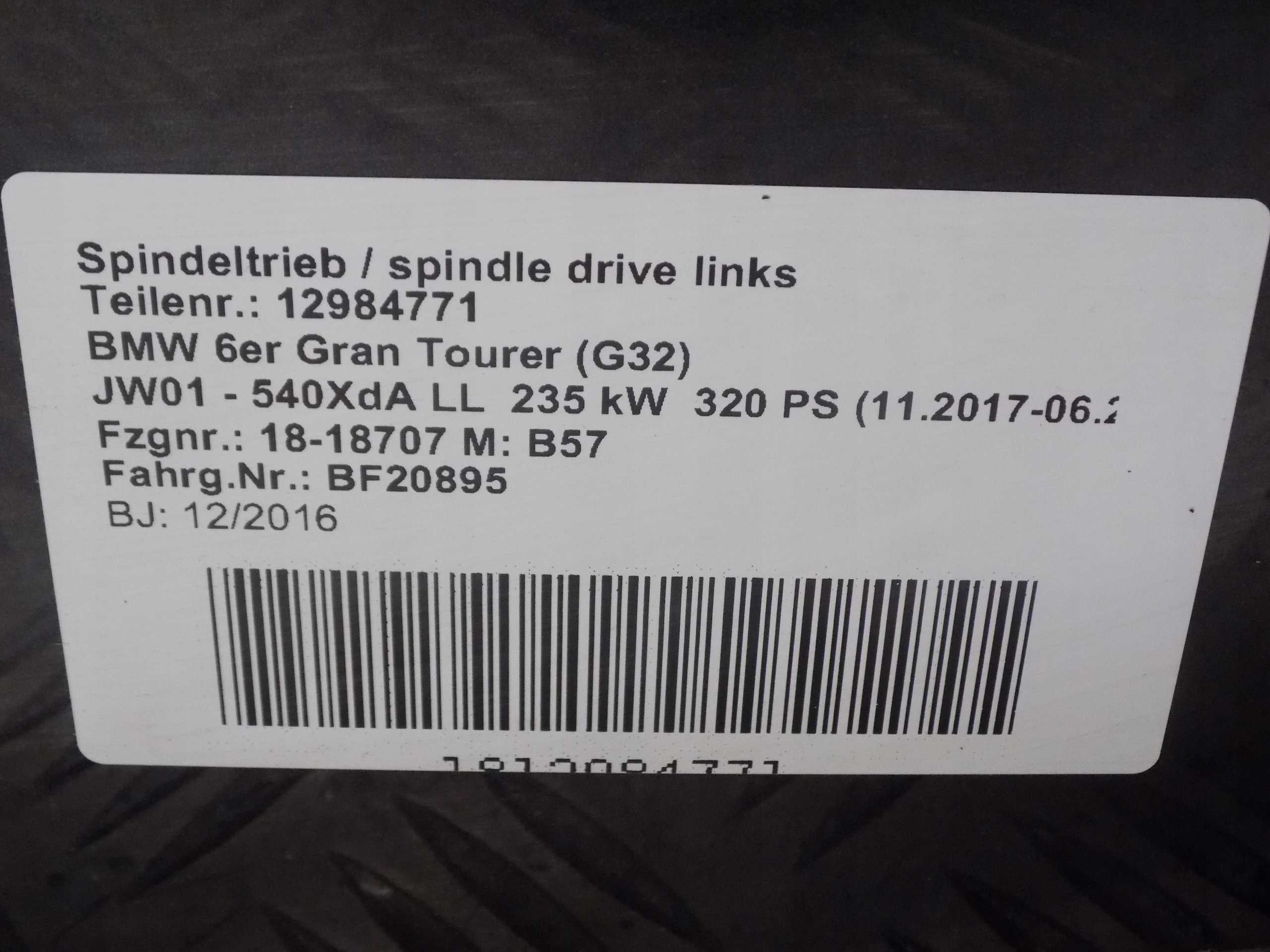 BMW 6 G32 TRUNK DOOR BOOT A90