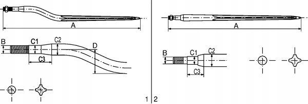 Ząb ładowacza, wygięty: 38 mm profil gwiazda 36x10 Producent części SHW