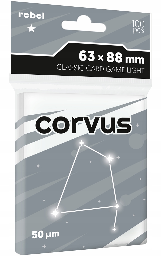 KOSZULKI NA KARTY Rebel 63x88 mm CORVUS Light 100 sztuk