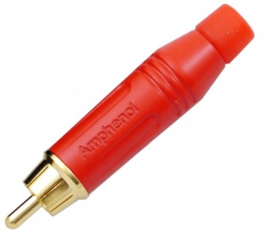 WTYK RCA AMPHENOL CHINCH ZŁOCONY METALOWY CZERWONY