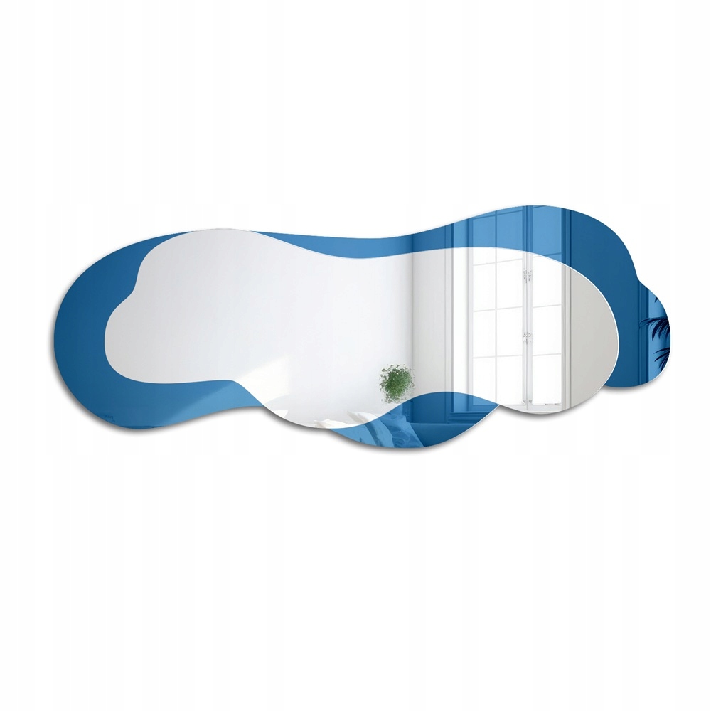 Zrcadlo nepravidelně modré Skyline Blue 120x47