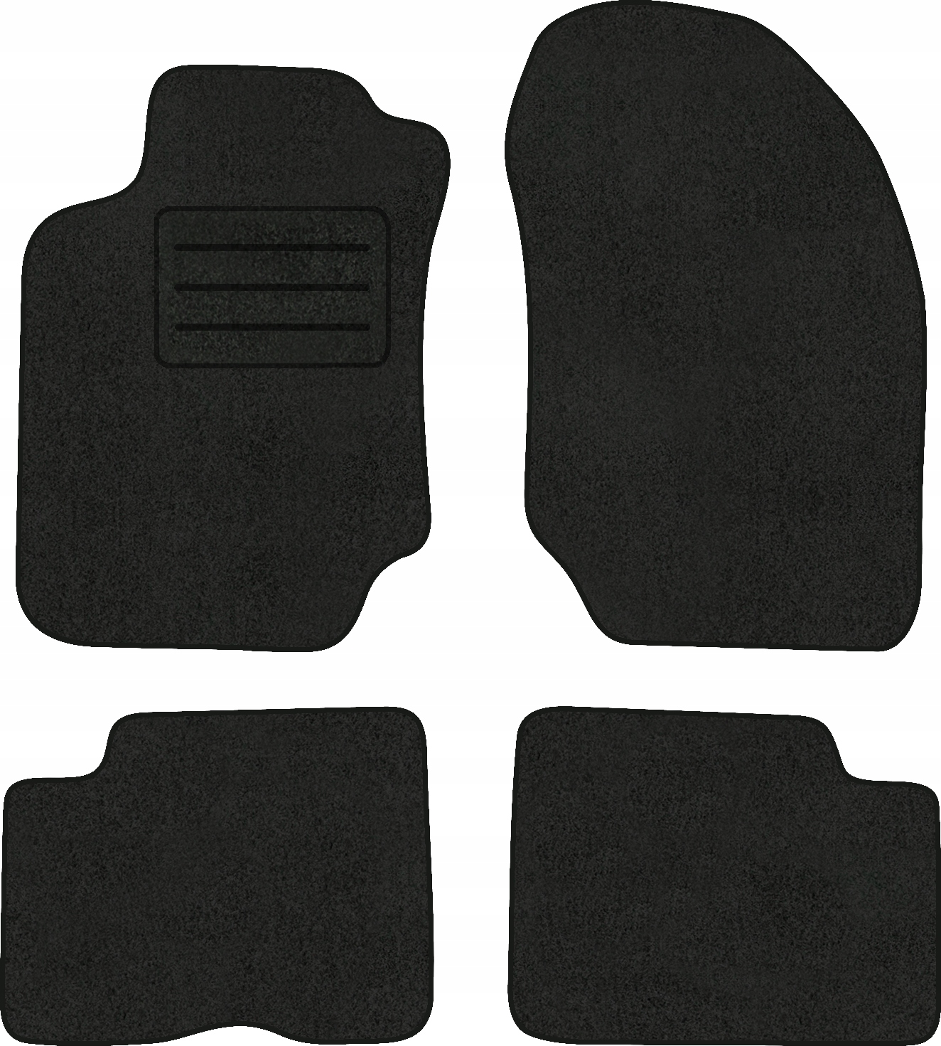Velurové koberce Lux pro Nissan Almera N16 (1995-2000) Černé Komplet