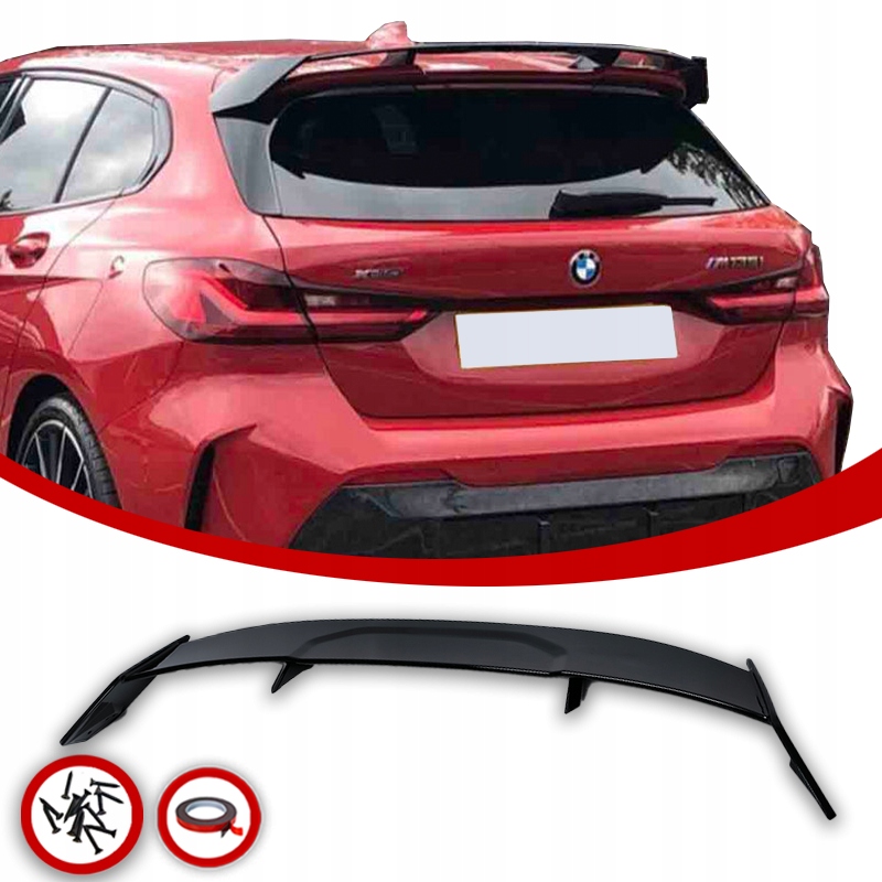 Bmw F40 118 120 128 Letka Spoiler Zadní Krytka M-balíček Černý Lesk