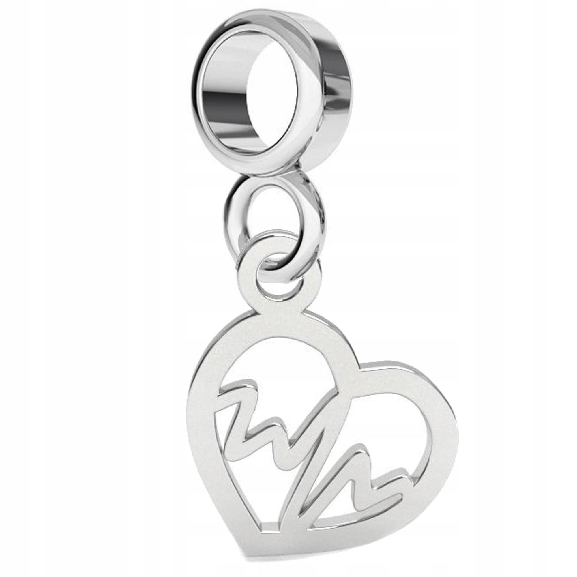 CHARMS ZAWIESZKA SERCE LINIA ŻYCIA PULS srebro 925