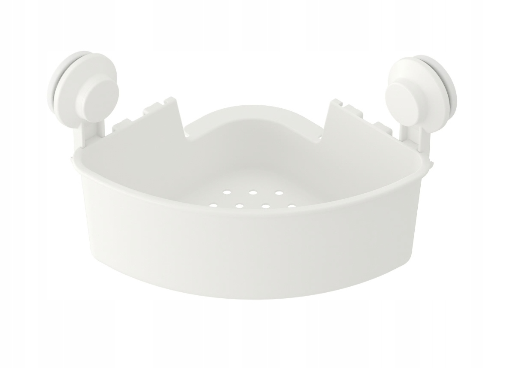 IKEA TISKEN Półka narożna z przyssawką biały