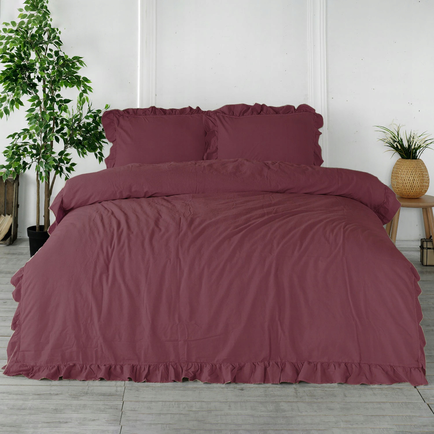Posteľná Bielizeň bavlnená RASPBERRY/160x200(P) Stonewashed