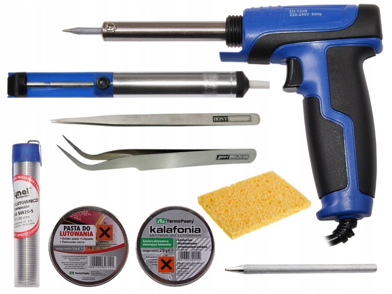 

Zestaw lutowniczy ZD722 akcesoria 8szt 30W 130W