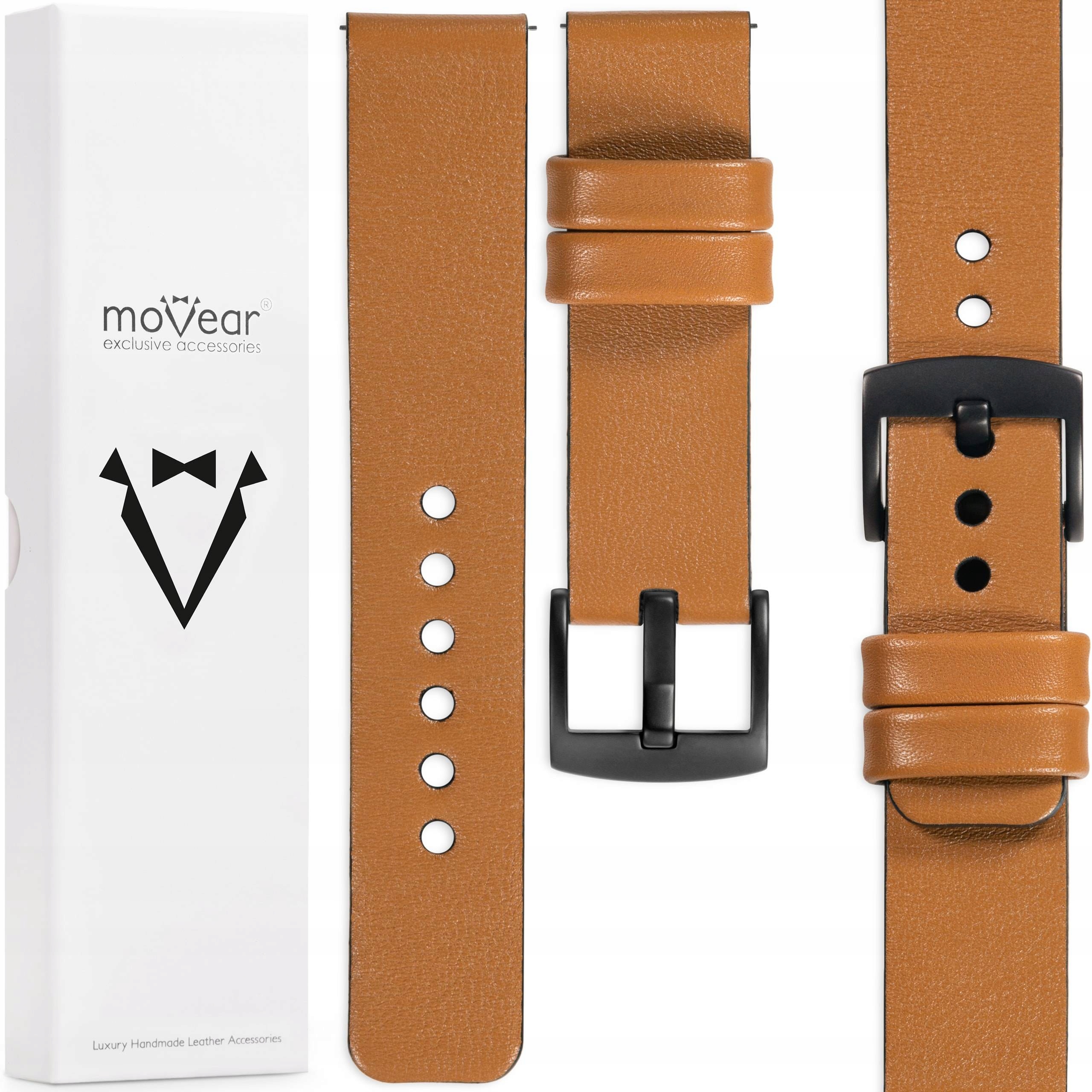 Řemínek 20 mm exkluzivní pro hodinky, elegantní, stylový, světle hnědý