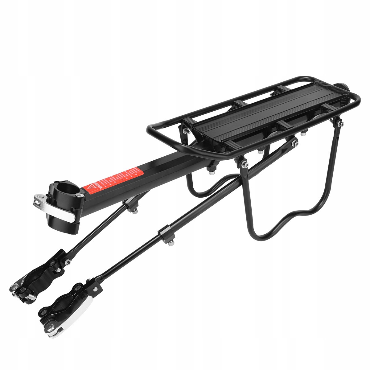 Bagażnik Rowerowy Tylny Uniwersalny Aluminium na Rower Czarny Mocny Sztycy