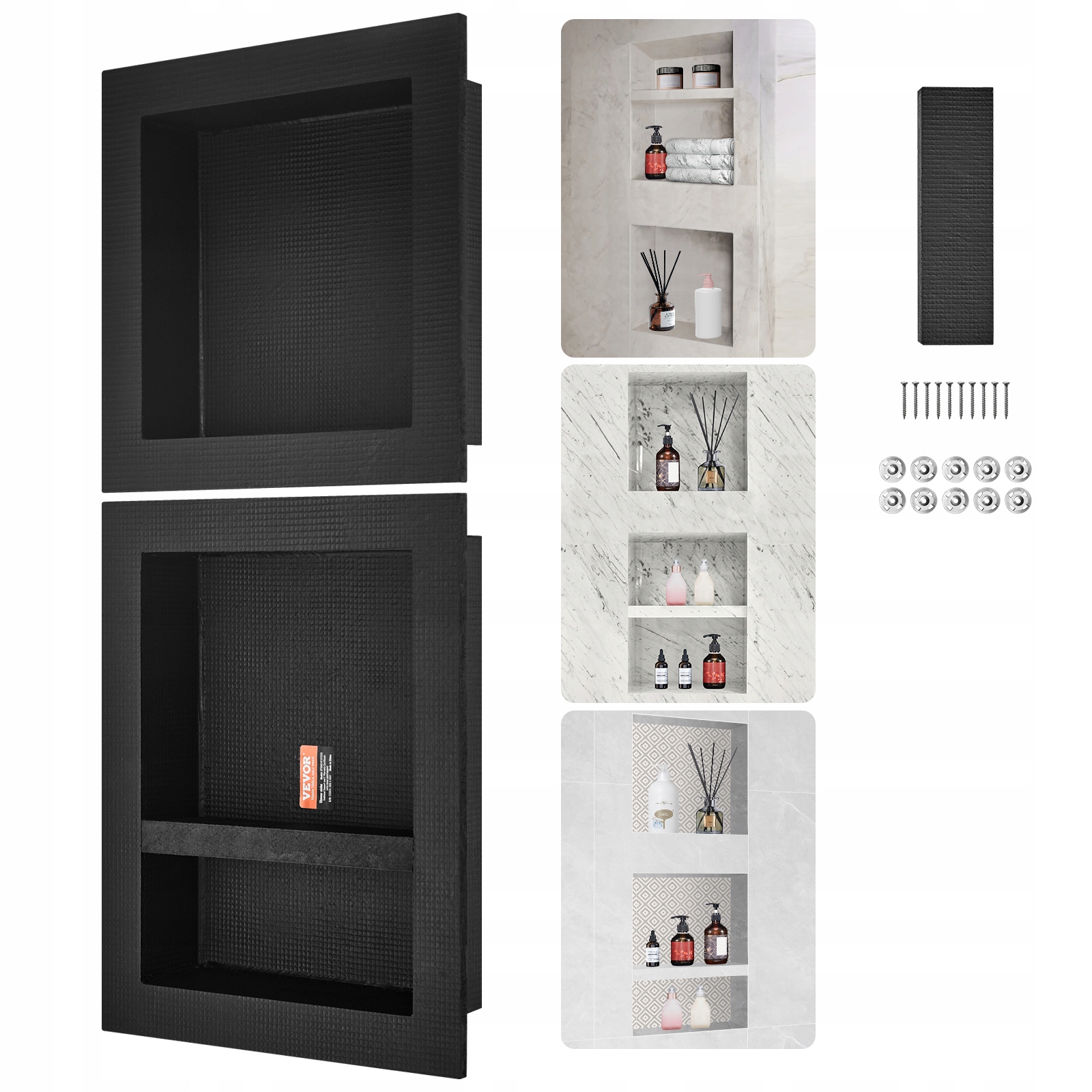 Nástenný Výklenok Vevor 10X40 64X101 6 CM Čierny Trojvrstvový, Silný