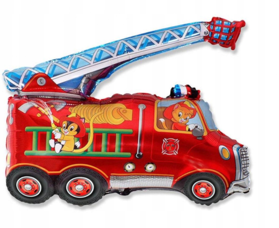 Balon Foliowy STRAŻ STRAŻAK WÓZ STRAŻACKI Urodziny