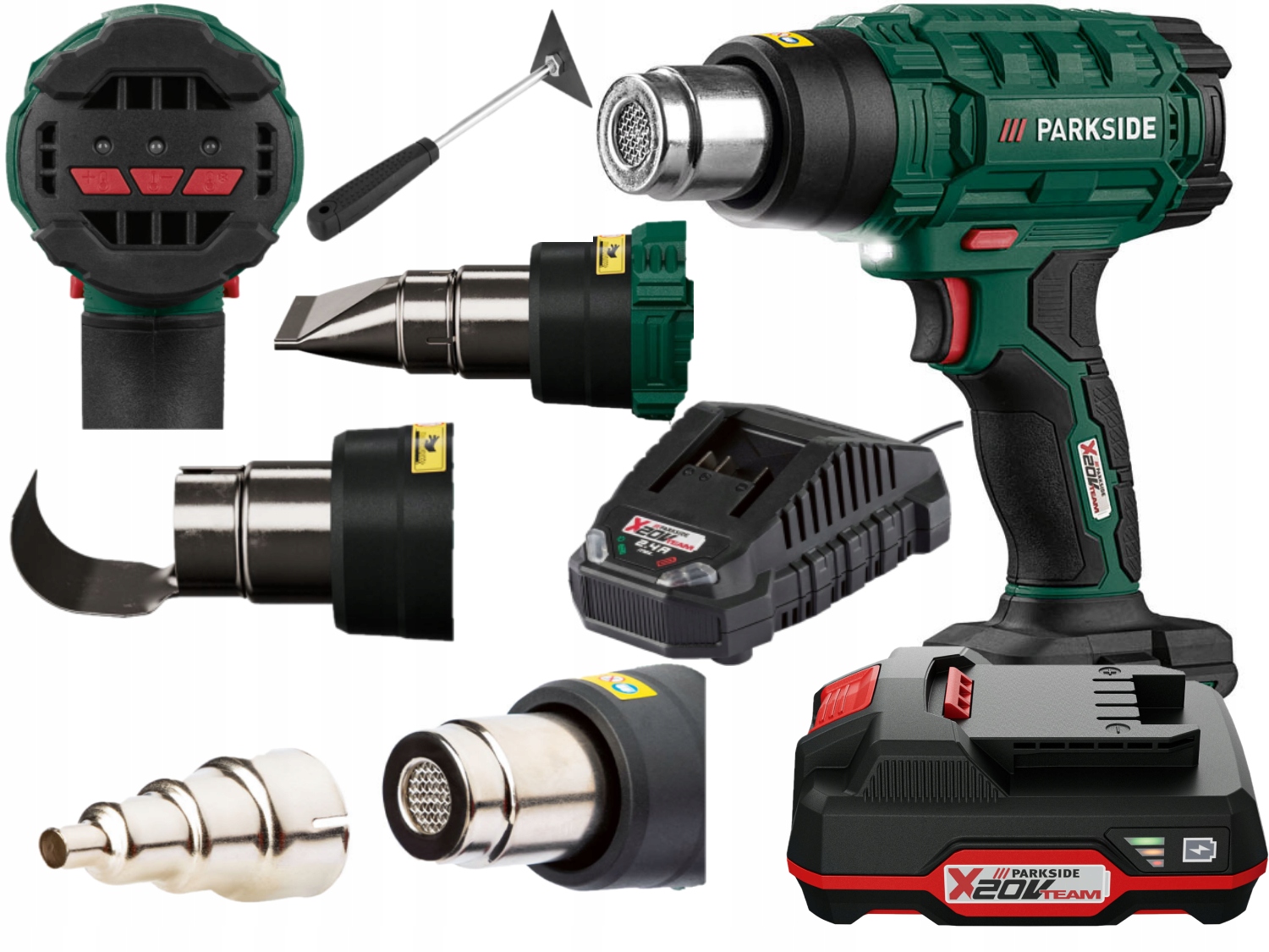 

Parkside Opalarka akumulatorowa walizka Zestaw 2ah