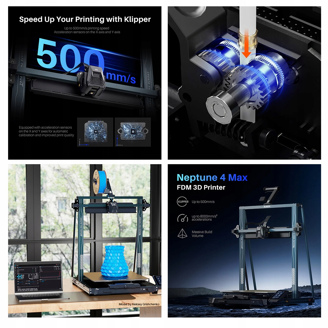 Elegoo Neptune 4 MAX Drukarka 3D |FDM| Filament| WIFI | Największy Druk XXL Rodzaj drukarka 3D