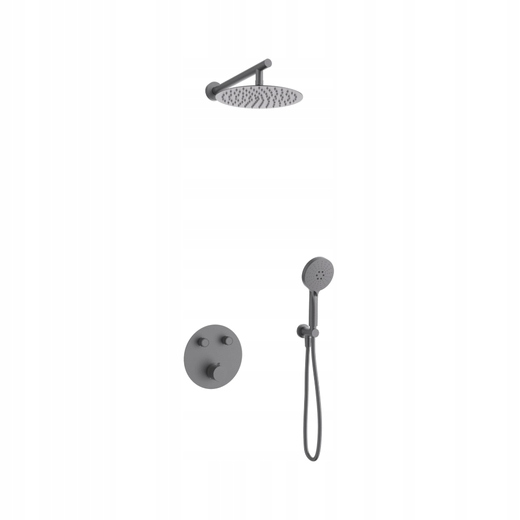Corsan Podomítkový sprchový set Lugo Z04TGM Termostat Slúchadlá Grafit