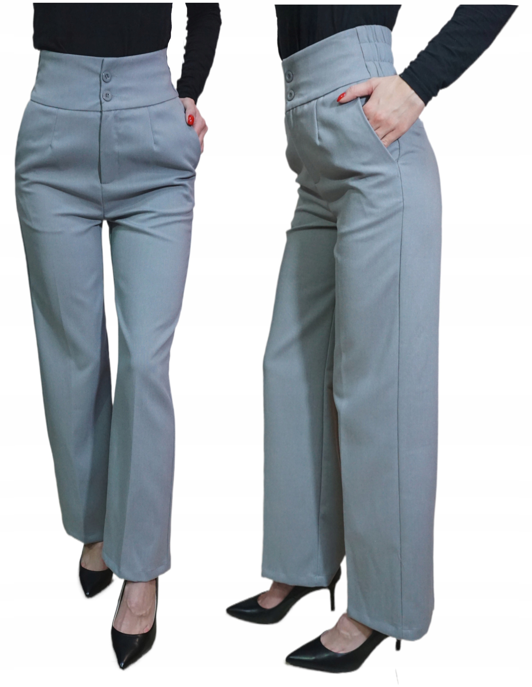 Elegantní Dámské Kalhoty, Široké, Rovné, Na Gumičce, Vysoký Pas Freesia