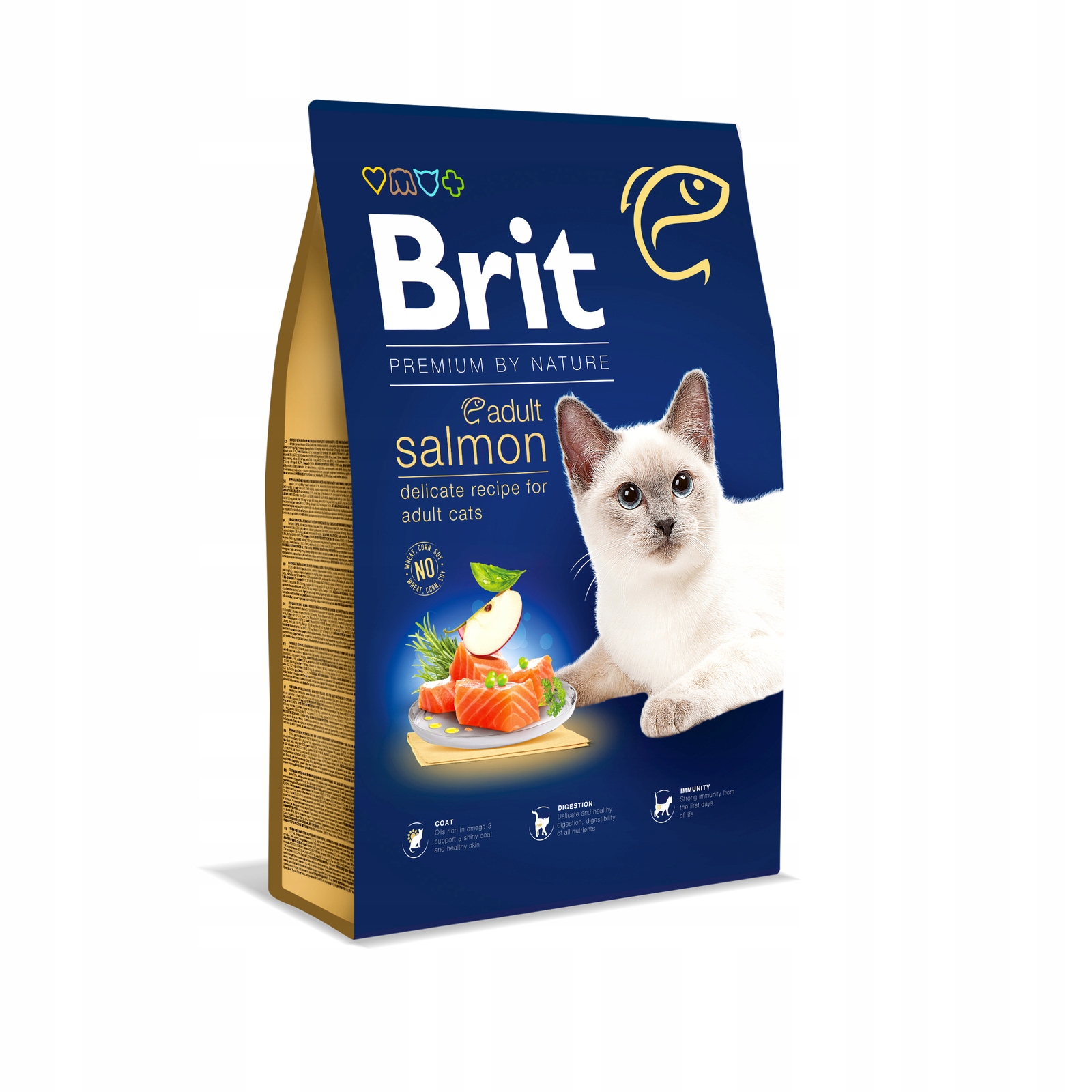 Levně Brit Premium By Nature Dospělá kočka Losos 8kg