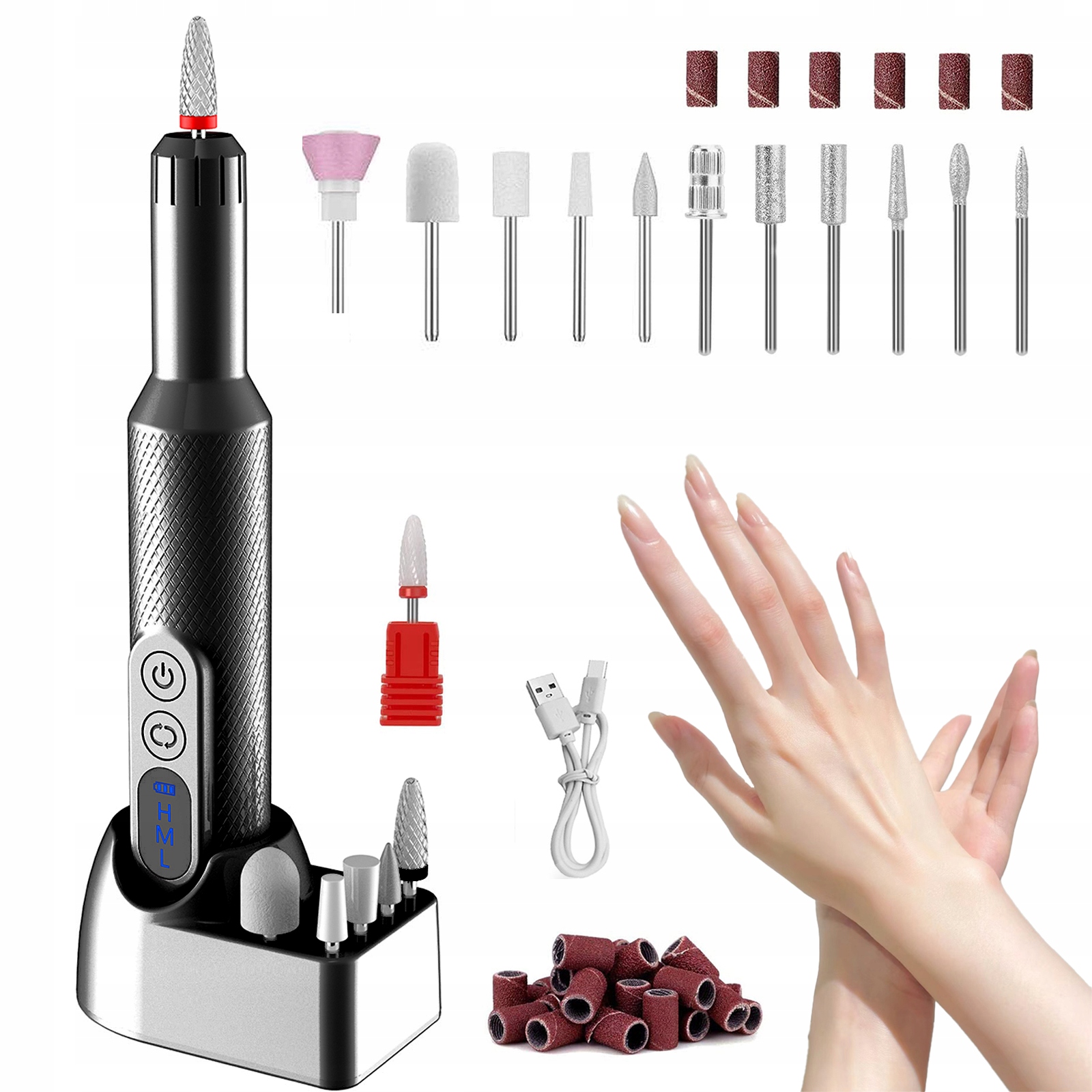 Bruska Profesionální Manikúra 20000RPM Bezdrátová Sada