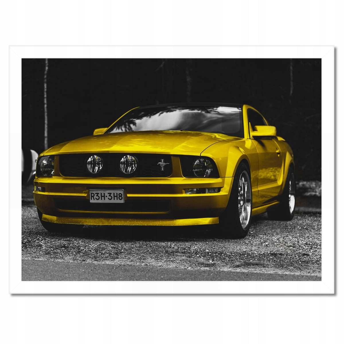 Plakáty v rámu 40x30 Žlutý Ford Mustang