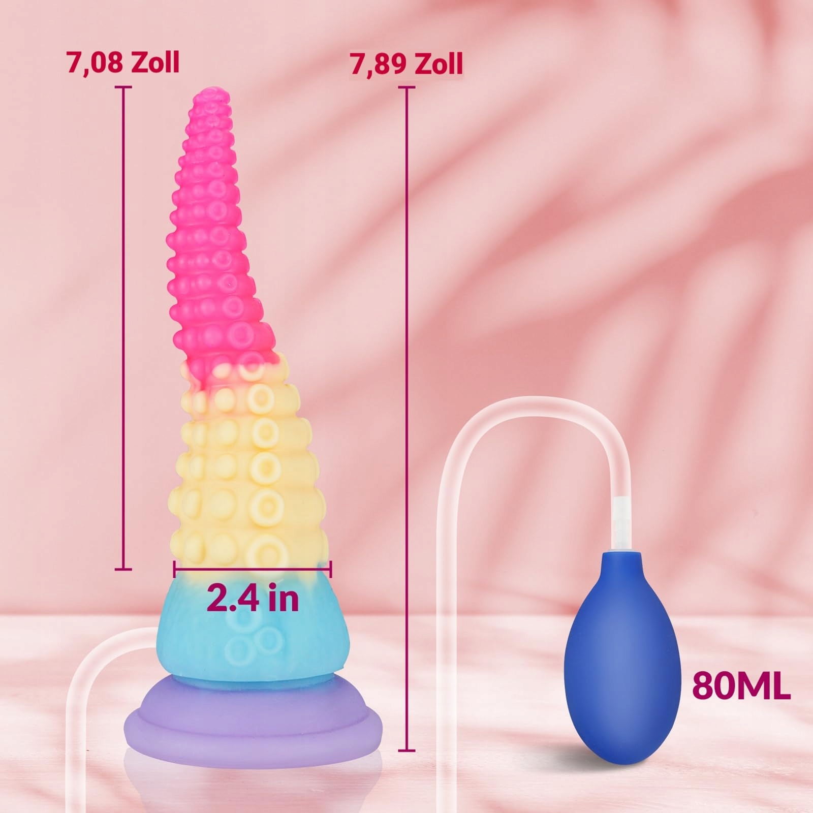 SPRITZ Dildo Potwór 20 CM Silikonowy Tentaklowy Dildo z Przyssawką — miniatura 6