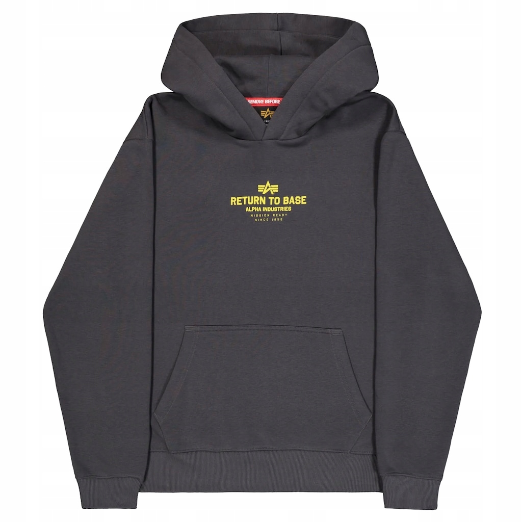 Mikina s kapucí Alpha Industries Return To Base Vintage Grey 3XL