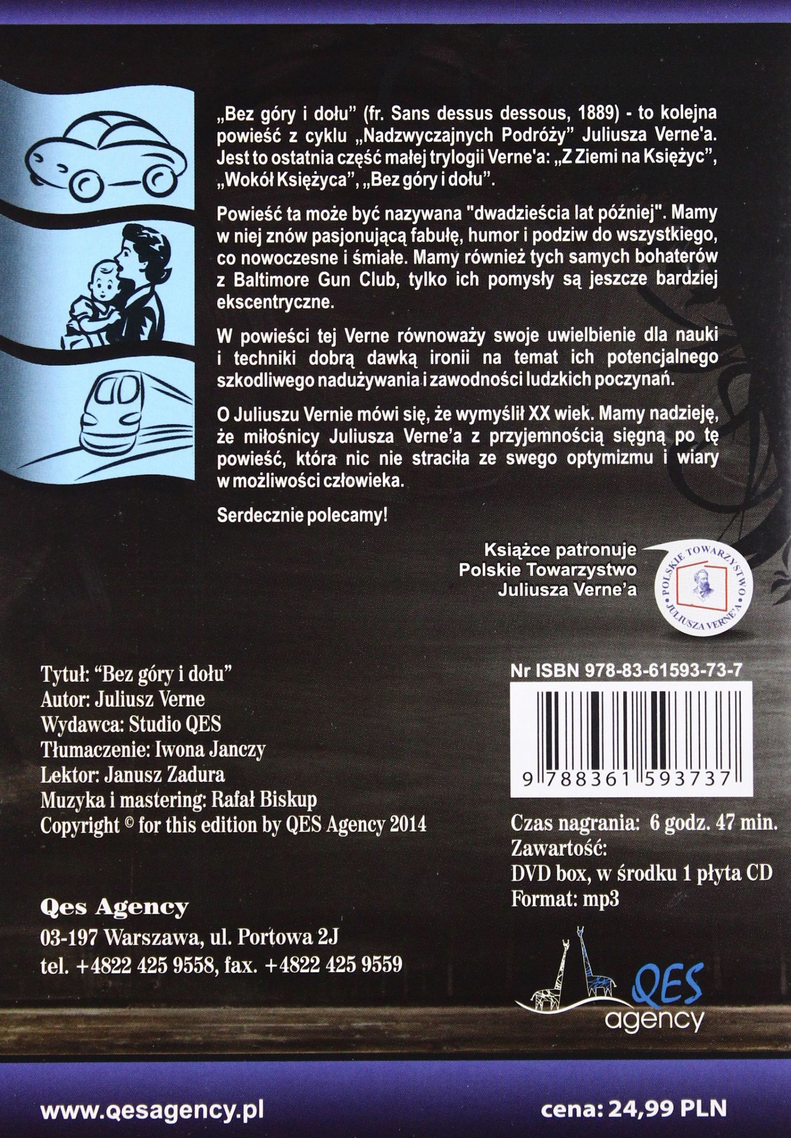BEZ GÓRY I DOŁU - JULIUSZ VERNE [AUDIOBOOK] [CD-MP3] Stan opakowania oryginalne
