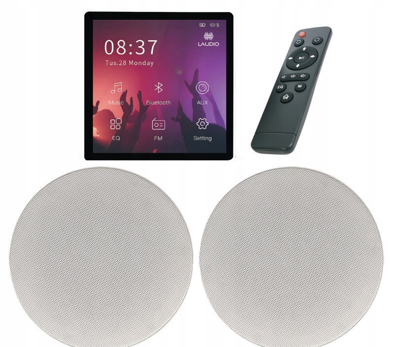 Podomítkové Rádio Laudio W20BT S Bluetooth Usb Sd Reproduktory Yamaha 2X 40W