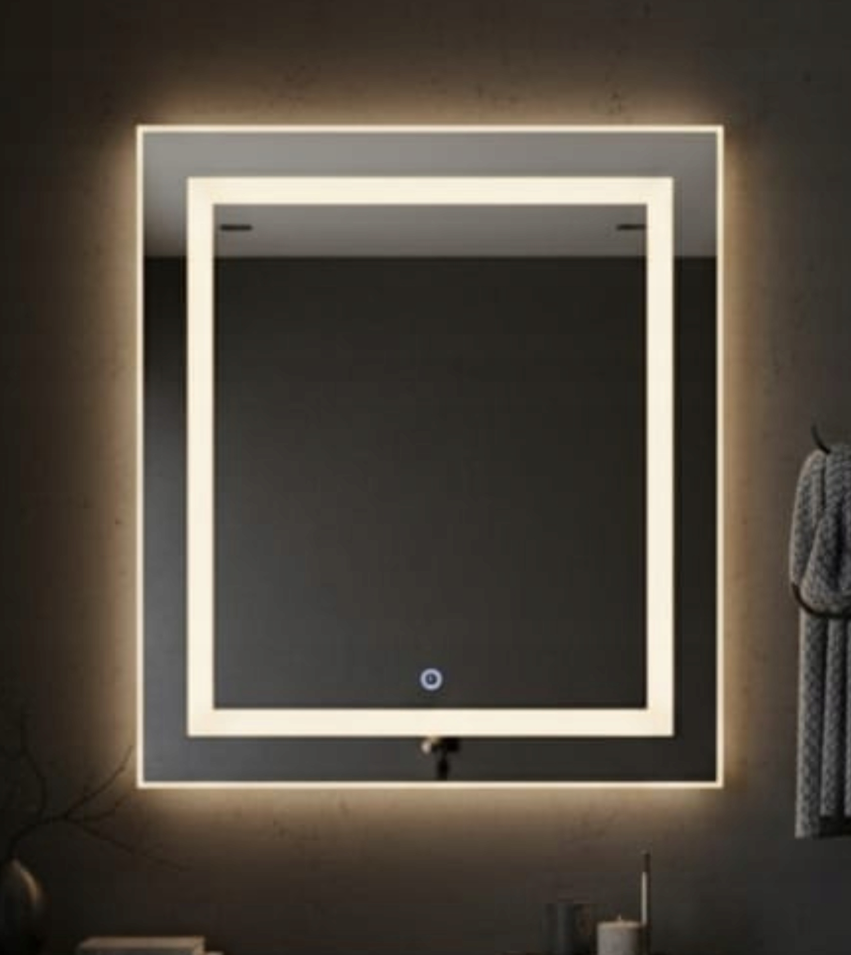 Led zrkadlo La Luna Dotykový spínač 70×90 cm Teplá Biela 3k Vyrobené v Pl