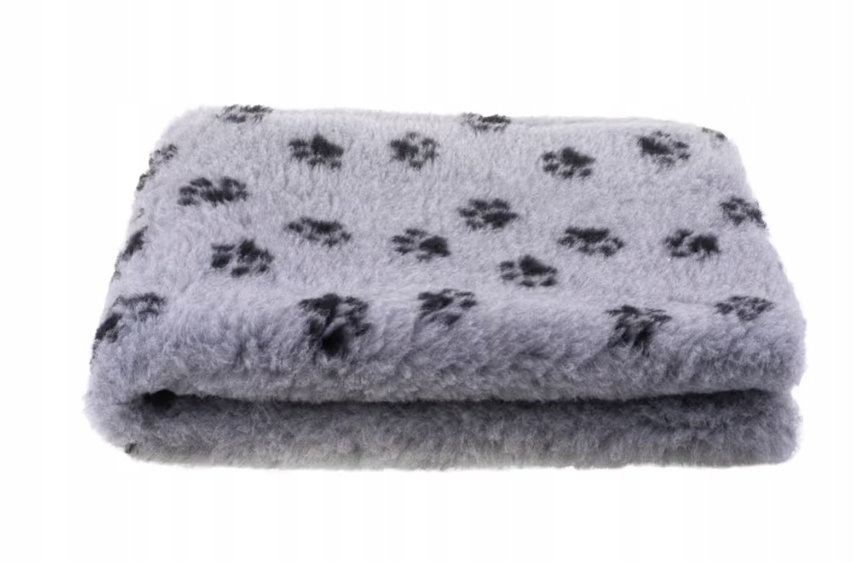DryBed Blovi VetBed A+ Pelíšek XXL 200x150 cm Světle šedá s černými tlapkami