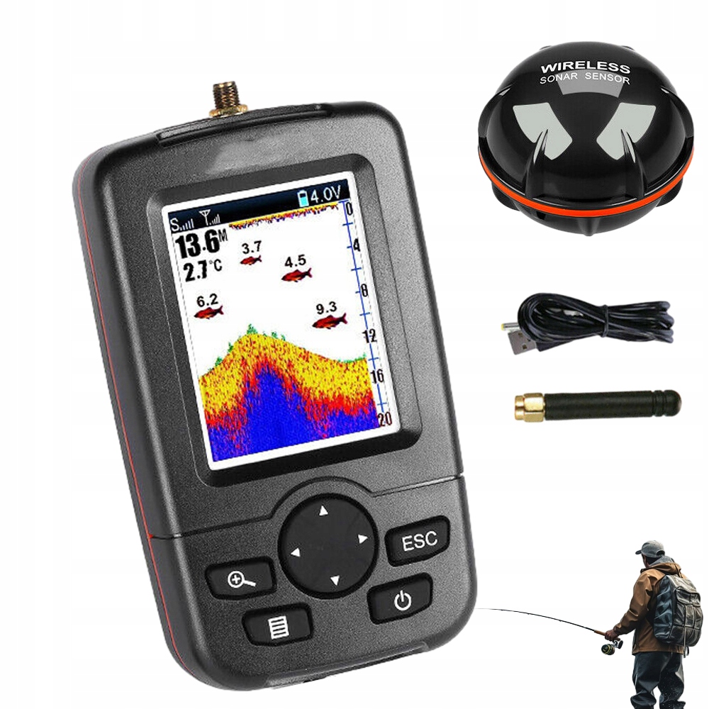 Echosonda Bezprzewodowa 100M Z Czujnikiem Inteligentny Narzędzia Wędkarskie