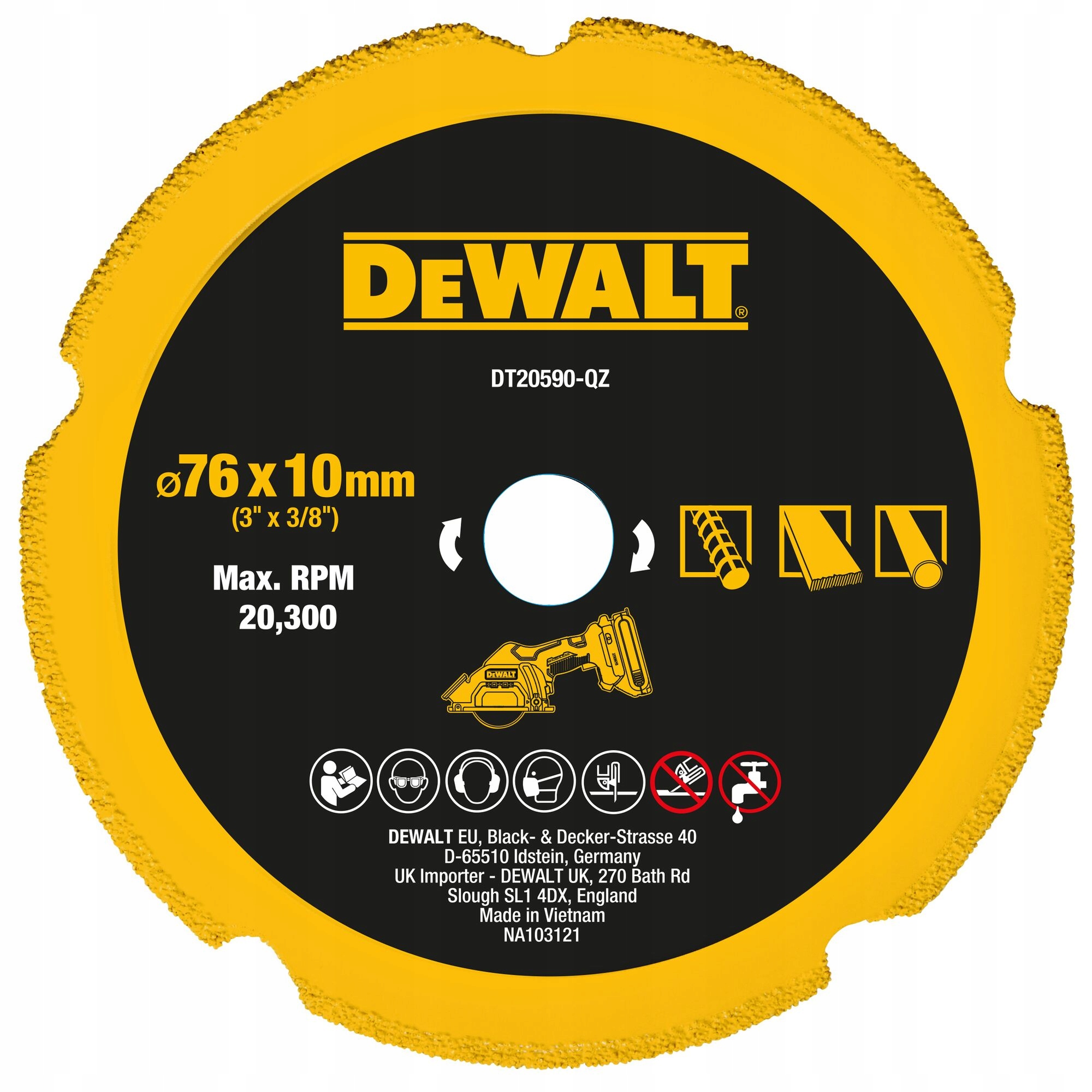 

Tarcza multi-materiał 76x10 mm DeWALT DT20590