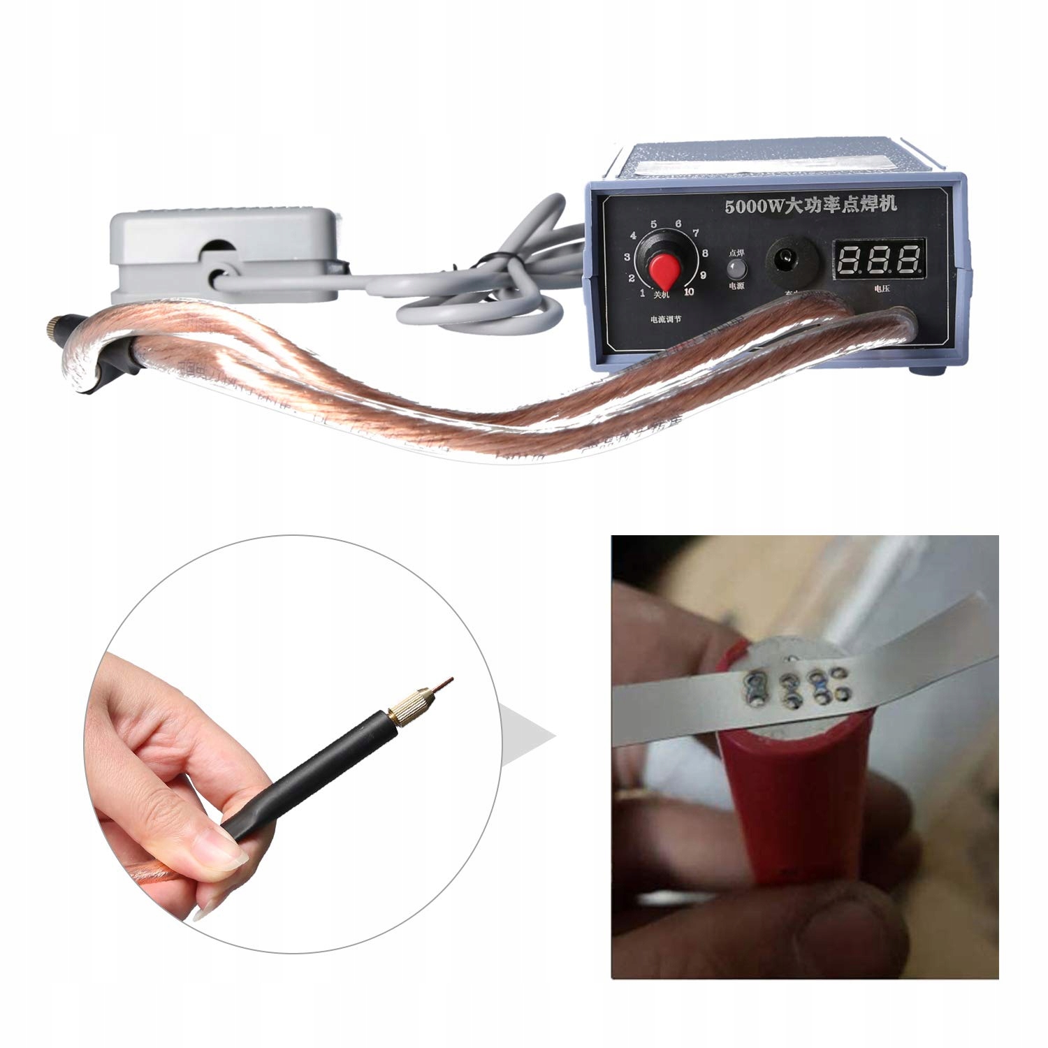 5000W Vysoce Výkonná Domácí Bodová Svářečka Pro Baterie 18650 Článků S Pedálem