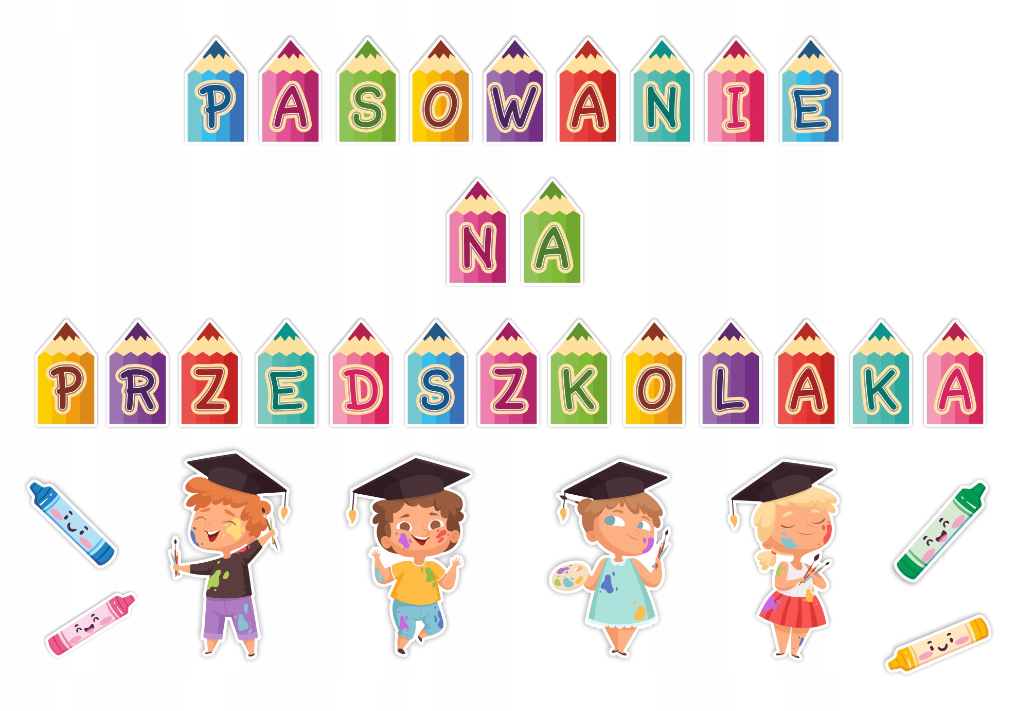 DEKORACJA PRZEDSZKOLNA - PASOWANIE NA PRZEDSZKOLAKA KREDKI (DUŻA) LearnHow Kod producenta 5905080740714