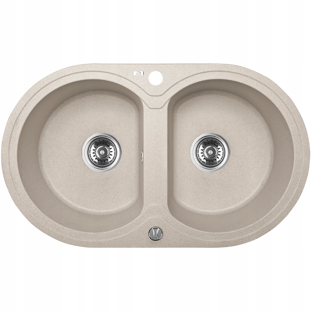 Laveo Dafne 2-komorový dřez Béžový 780x470 mm Granitový