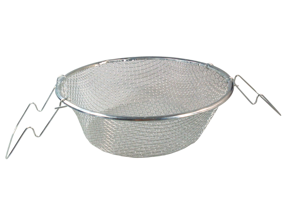 KOSZYK SITKO KOSZ STALOWE SMAŻENIA FRYTEK RYB GĘSTE Z UCHWYTAMI GARNEK 20cm