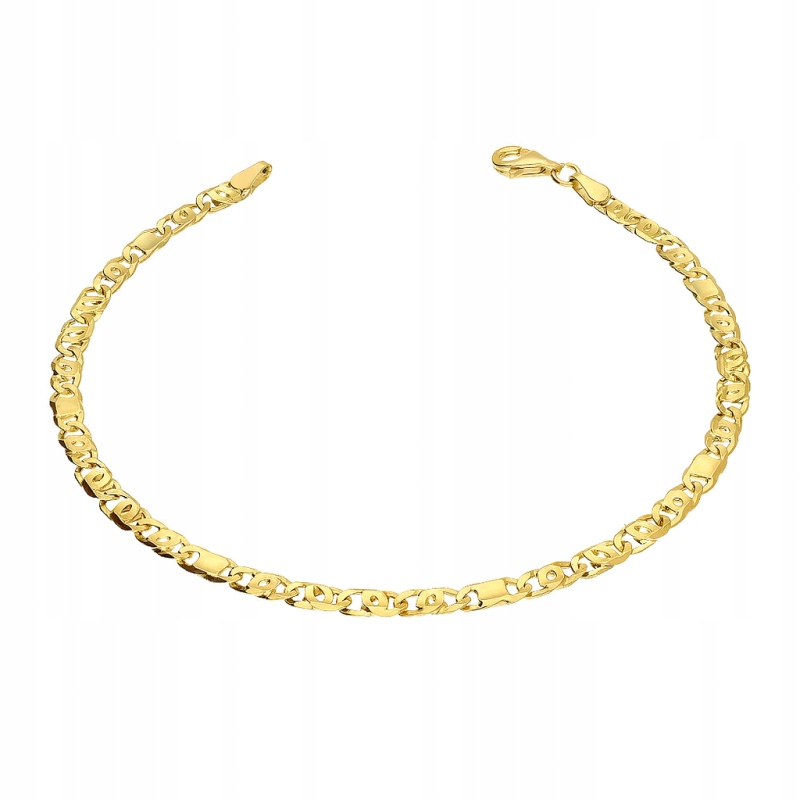 Ženský zlatý náramek Fantazie pr. 585, délka 22 cm, šířka 4 mm, žluté zlato