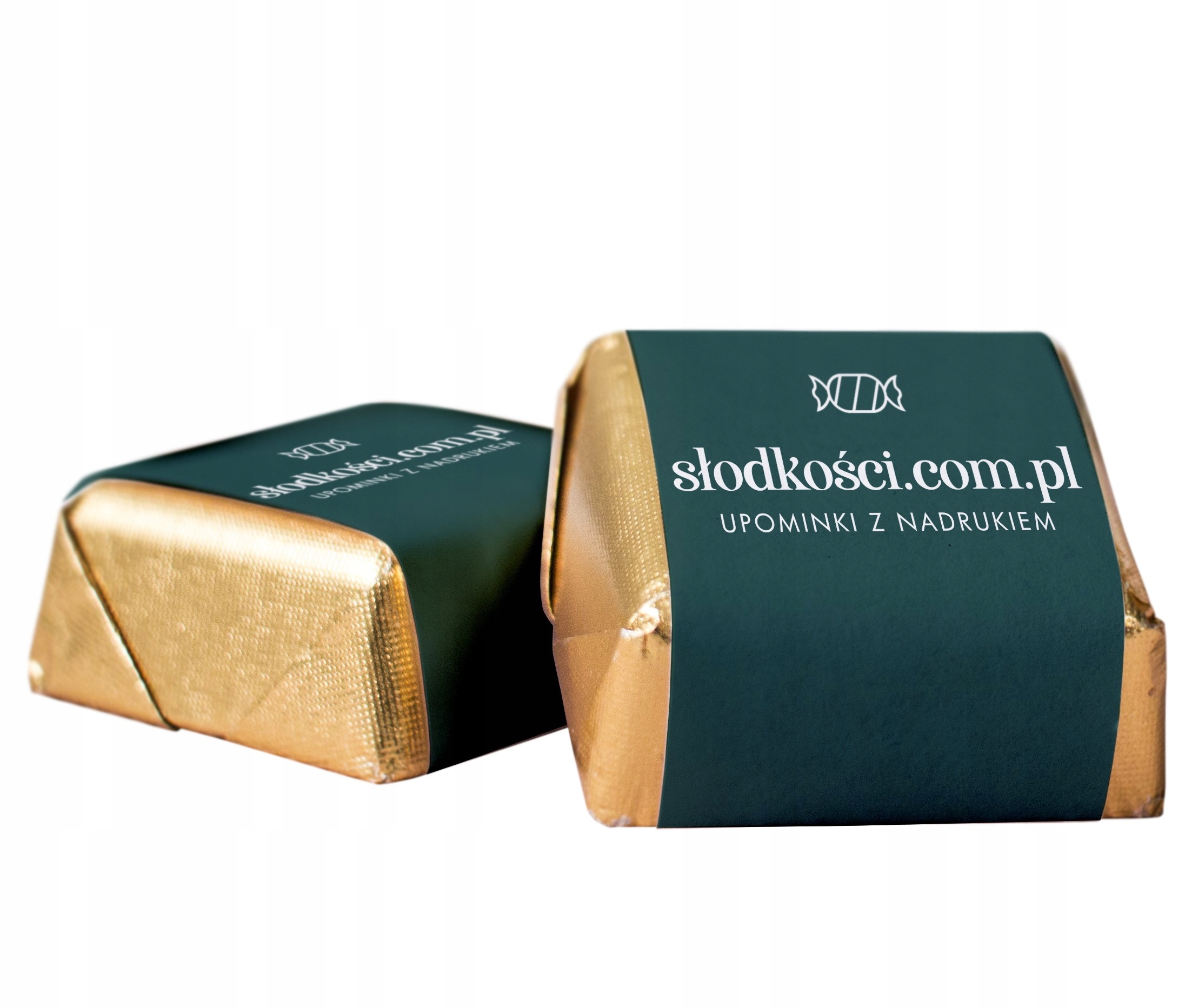 Czekoladki nadziewane PISTACJOWE z nadrukiem z logo 60szt. 1 kg