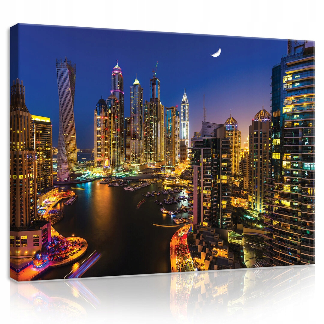 Obraz 100x75 Noční město mrakodrapy Dubaj metropole světla města