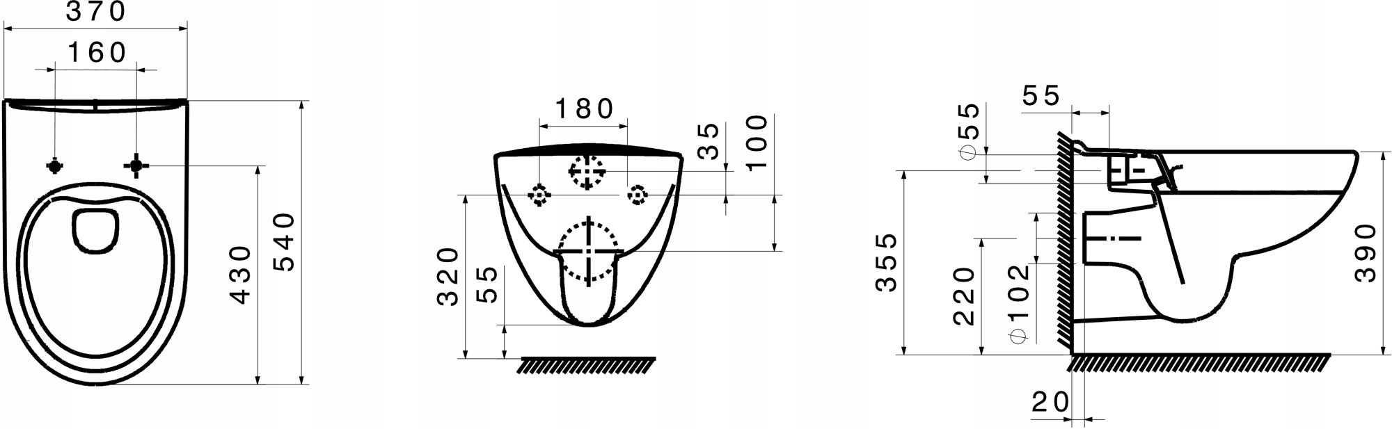 MISKA WC WISZĄCA RIMLESS BIAŁA ROCA VICTORIA Skład zestawu miska
