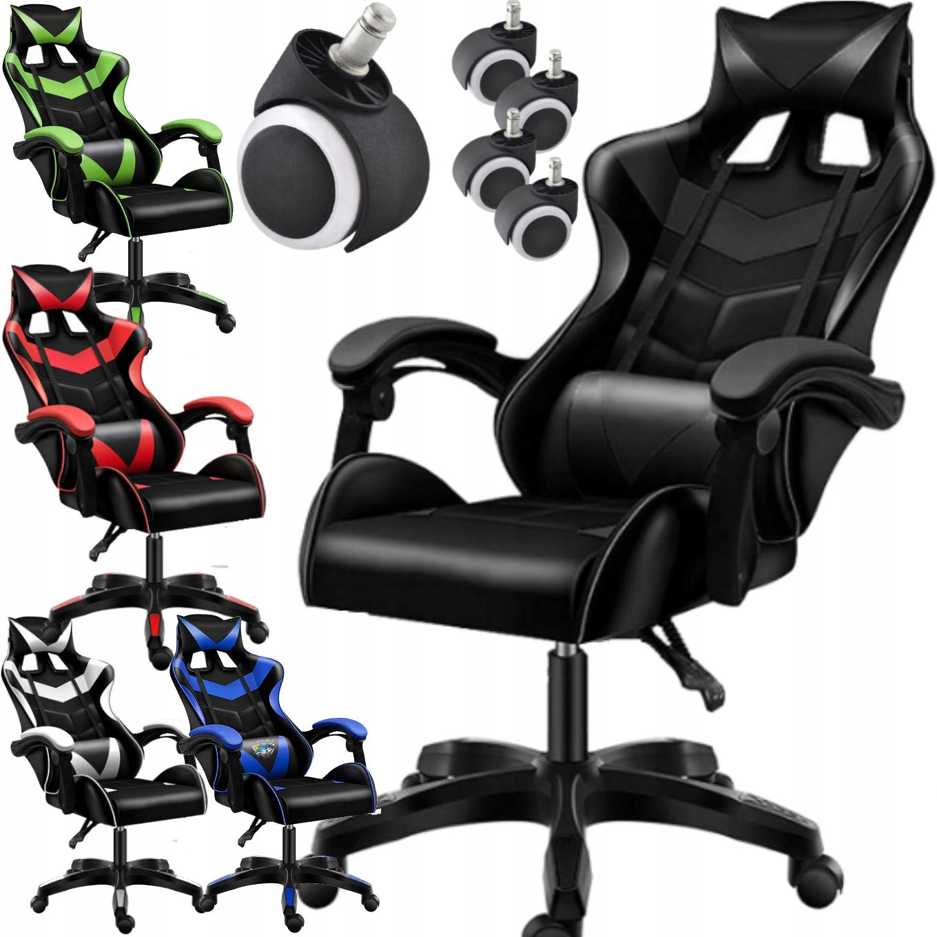 Zvýšená herná stolička 78 cm s Otočnou Masážou pre hráčov