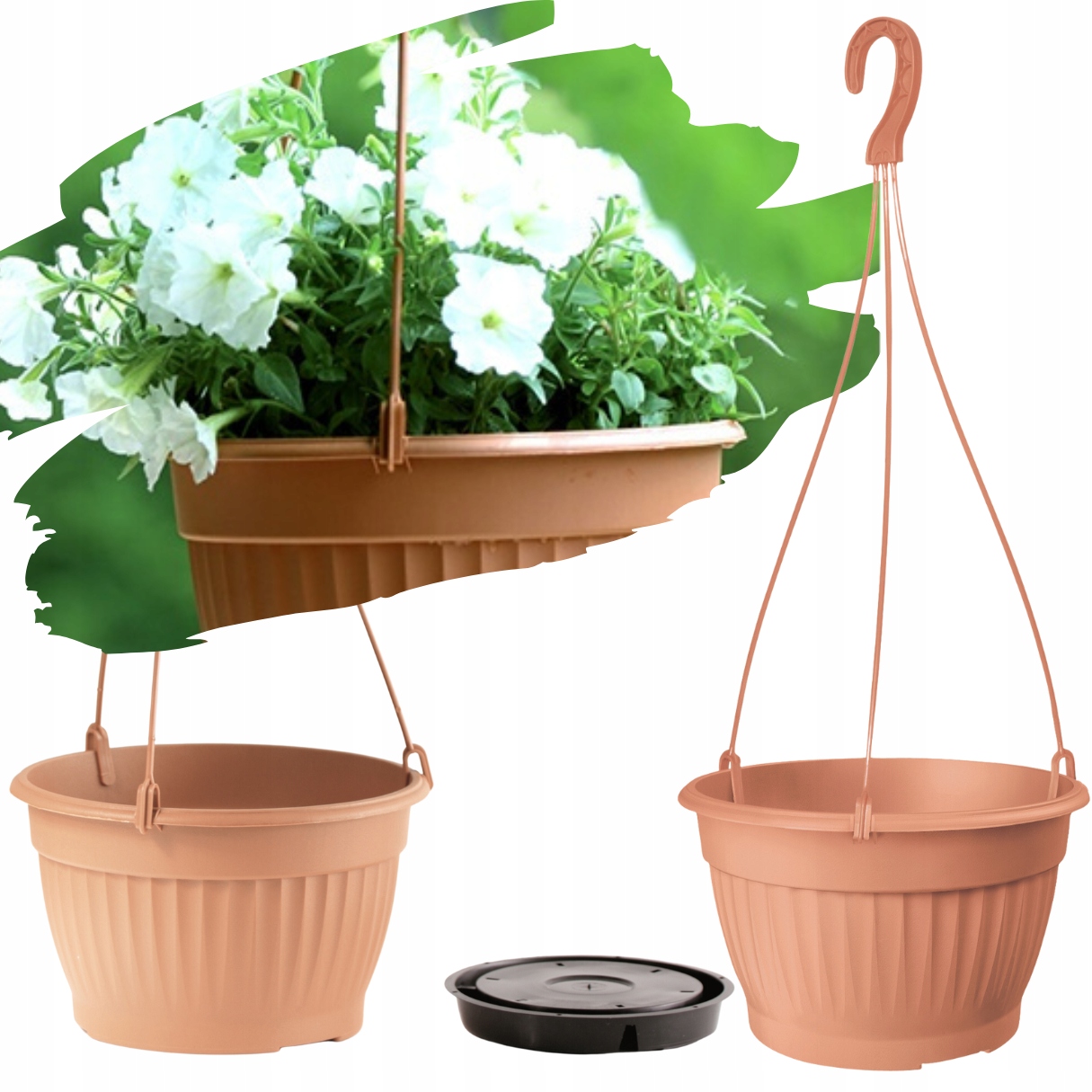 

Doniczka wisząca Terra śr. 29CM Terakota Wkład