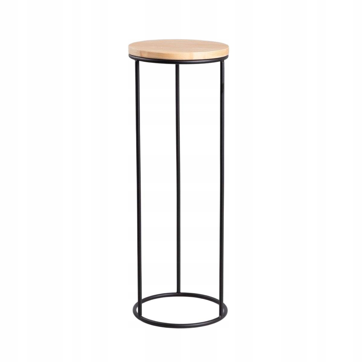 Držák Na Květináč Ddedoni kovový černý kulatý 23,5x66,5 cm Homla